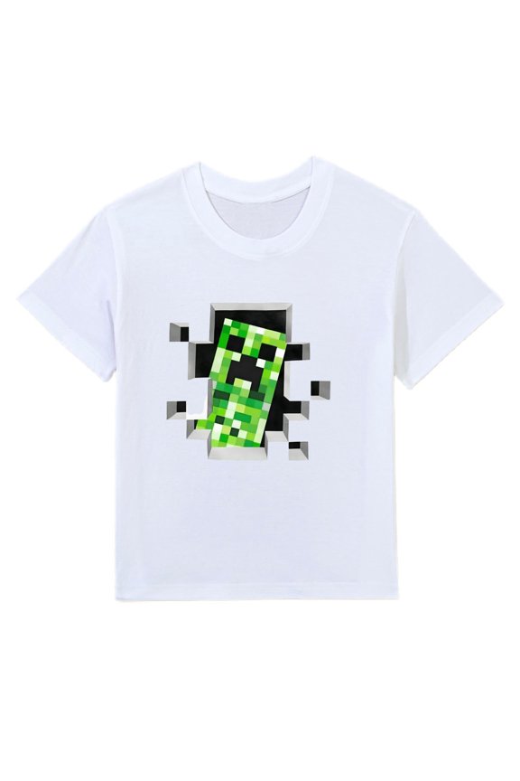 Customizable boy and girl summer game pattern T-shirt, 100-160CM