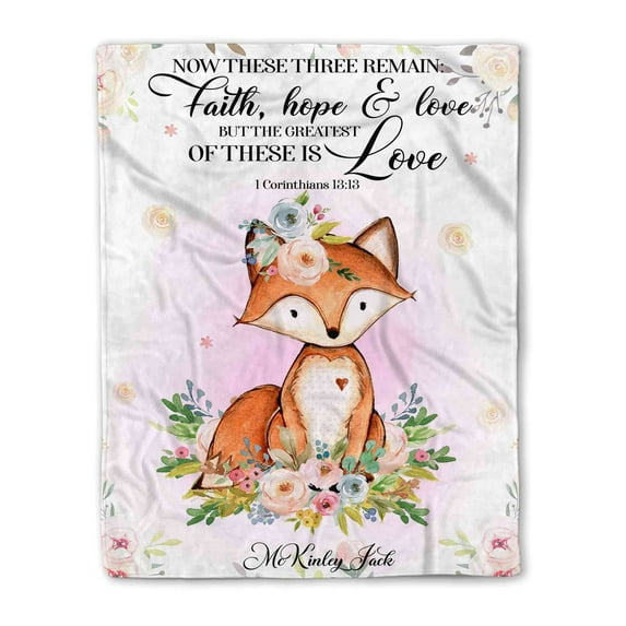 Customizaholic Christian Blanket, Custom Name Blanket, Bible Blanket, Kids Blankets, Fox Blanket, Animal Blanket