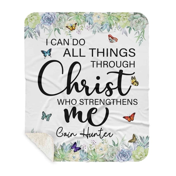 Customizaholic Christian Blanket, Custom Name Blanket, Scripture Blanket, Bible Verse Blanket, Jesus Blanket