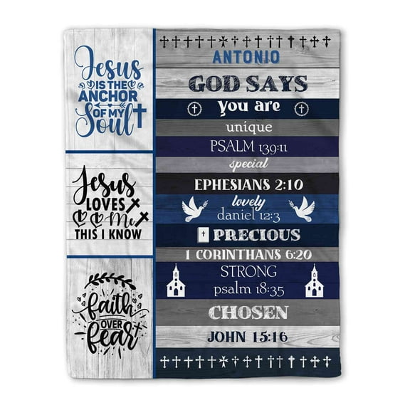 Customizaholic Christian Blanket, Custom Name Blanket, Scripture Blanket, Healing Blanket, Prayer Blanket, Bible Verse Blanket