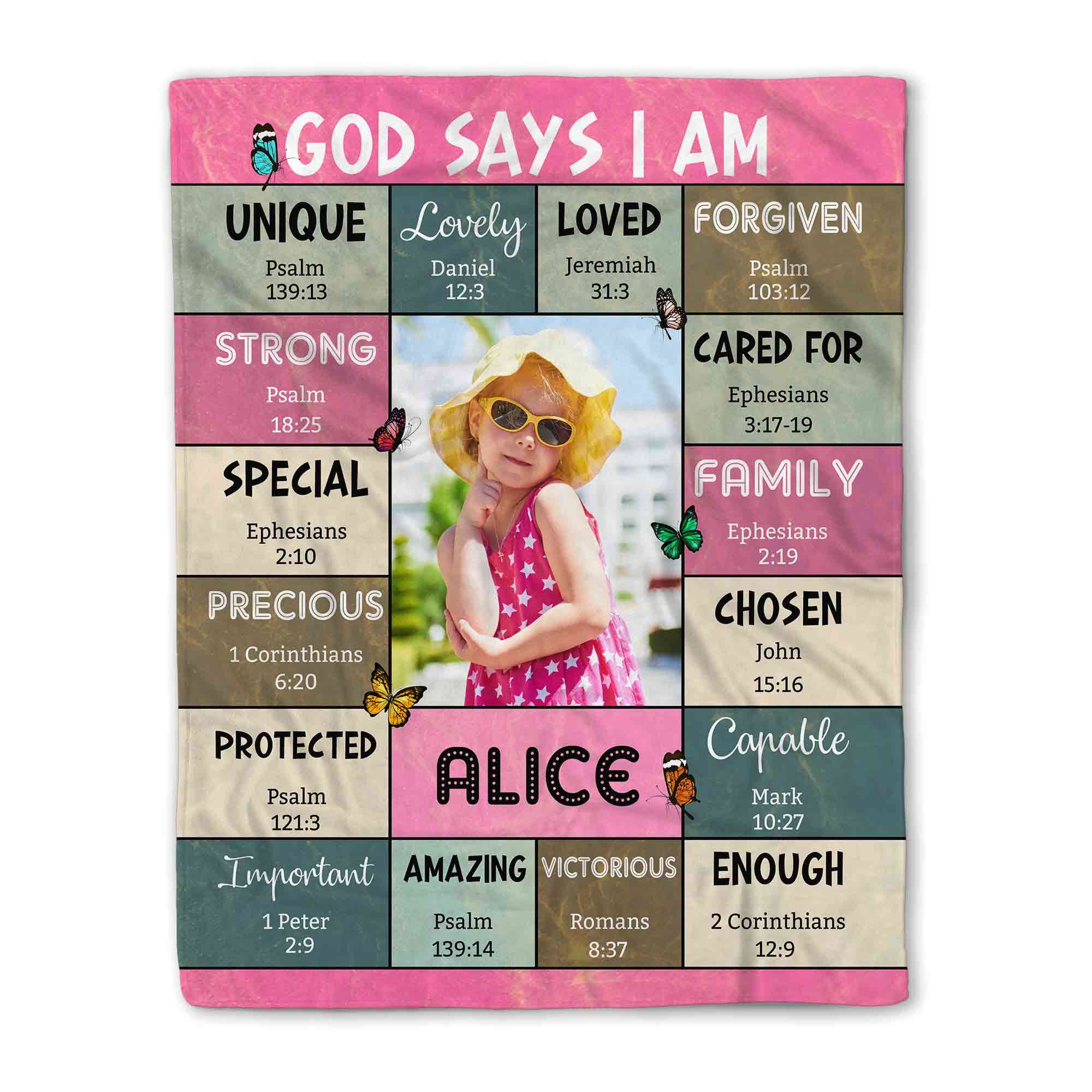 Customizaholic Christian Blanket, Custom Name Blanket, Scripture