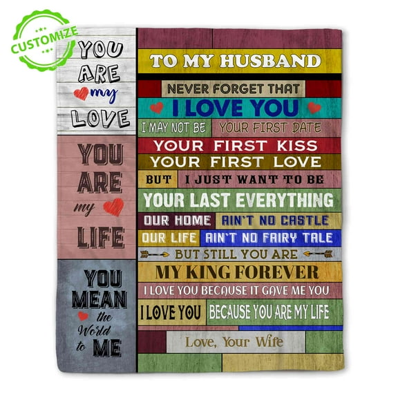 Customizaholic Custom Blanket With Name, Blanket Pictures Customized, To My Husband Blanket, Husband Blanket, Husband Blanket From Wife, Birthday Gifts For Husband, Husband Gift
