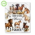 thumbnail image 1 of Customizaholic Custom Blanket With Namet, Just A Girl Who Loves Horses Blanket, Horse Blanket, Horse Blanket For Girls, Blankets With Horses, Gifts For Horse Lovers, Horse Gifts, 1 of 8