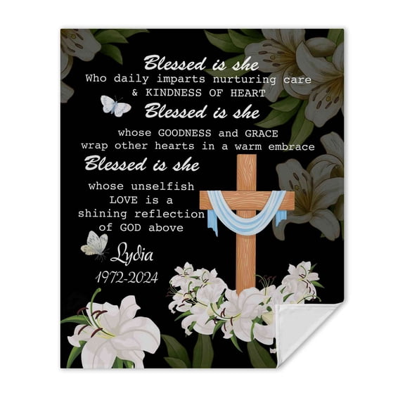 Customizaholic Custom Name Blanket, Memorial Blanket, Sympathy Blanket, Personalized Memorial Blanket, In Loving Memory Blanket, Memorial Gifts