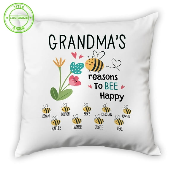 Customizaholic Custom Name Pillow, Grandma Pillow, Grandma Pillow Personalized, Custom Pillow