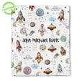 thumbnail image 1 of Customizaholic Custom Space Adventure Blanket with Personalized Name, Fun Rocket and Planet Design, Soft Cozy Throw, 1 of 8