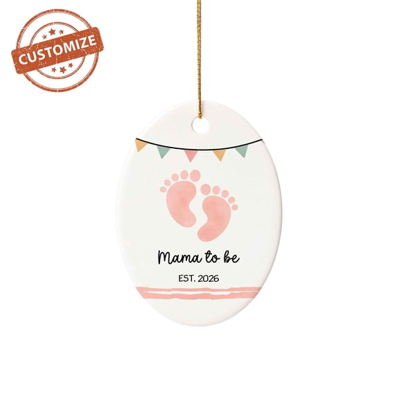 Customizaholic Mama to Be Ornament, Personalized Pregnancy Gift for Expecting Mom, Custom Name Baby Announcement Keepsake 2026