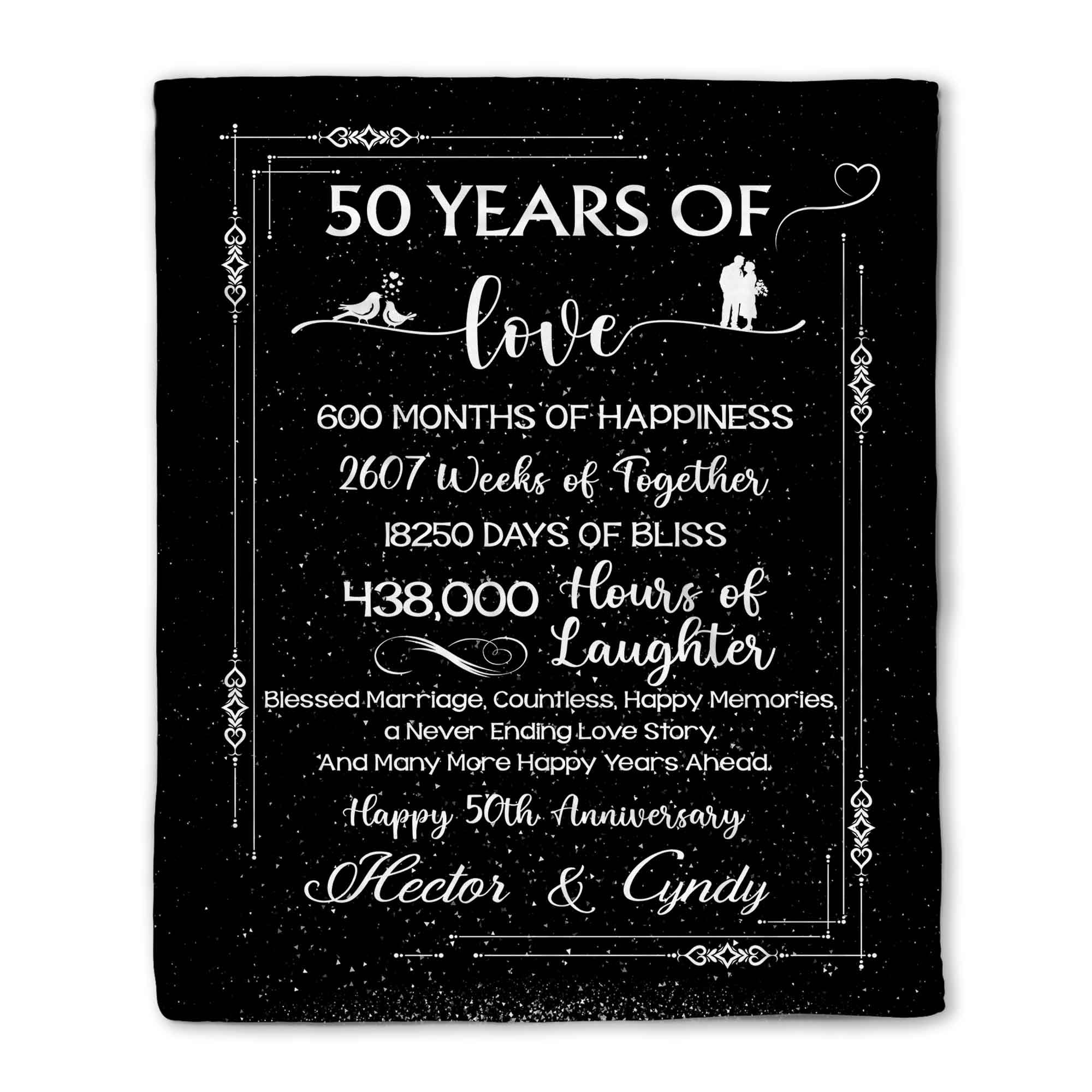 Customizaholic Personalized 50th Anniversary Blanket - 50 Years of Love ...