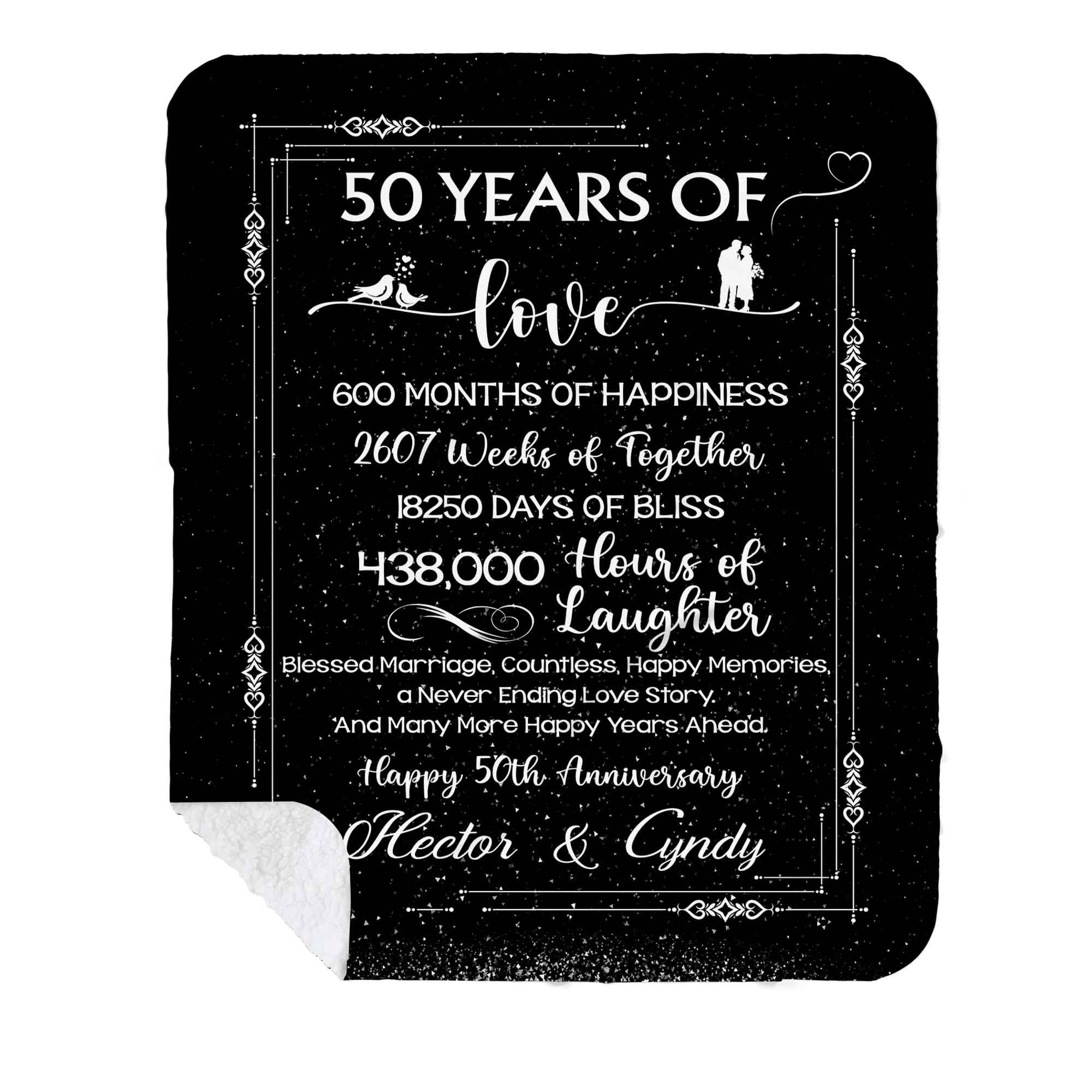 Customizaholic Personalized 50th Anniversary Blanket - 50 Years of Love ...