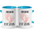 thumbnail image 1 of Customizaholic Personalized Baby Footprints Mug - Custom Name and Year Design, New Family Milestone Keepsake Gift, 1 of 5