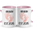 thumbnail image 1 of Customizaholic Personalized Baby Footprints Mug - Custom Name and Year Design, New Family Milestone Keepsake Gift, 1 of 5