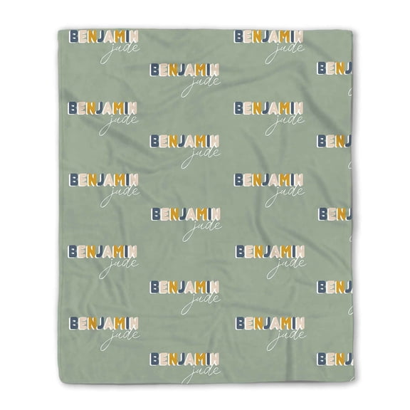 Customizaholic Personalized Baby Name Blanket – Custom Kids Blanket, Repeating Name Design, Baby Shower Gift