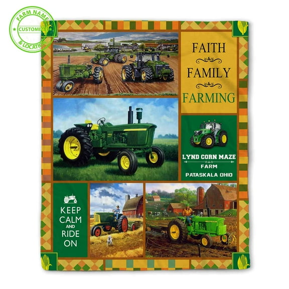 Customizaholic Personalized Blankets And Throws, Tractor Blanket For Toddler Boys, Tractor Blanket, Personalized Tractor Blanket
