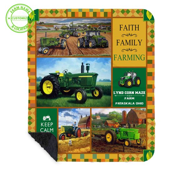 Customizaholic Personalized Blankets And Throws, Tractor Blanket For Toddler Boys, Tractor Blanket, Personalized Tractor Blanket