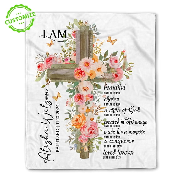 Customizaholic Personalized Blankets With Name, Bible Verse Blanket, Christian Blanket, Prayer Blanket, Religious Blanket, Inspirational Blankets, Religious Gifts For Women