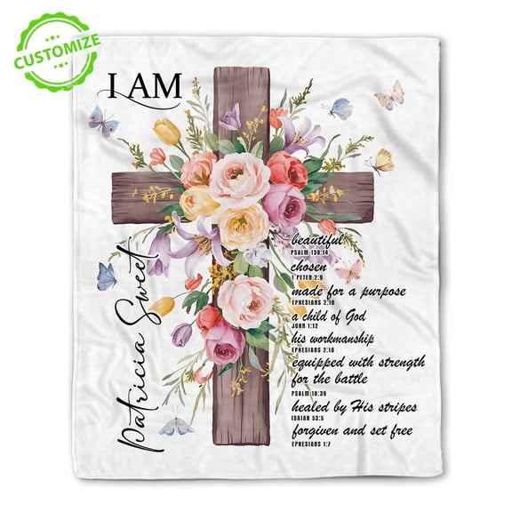 Customizaholic Personalized Blankets With Name, Christian Blanket, Bible Verse Blanket, Religious Blanket, Prayer Blanket, Inspirational Blankets, Religious Gifts For Women