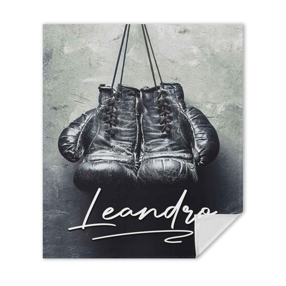 Customizaholic Personalized Boxing Gloves Sports Soft Fleece Throw Blanket Team Athlete Custom Name Attachments