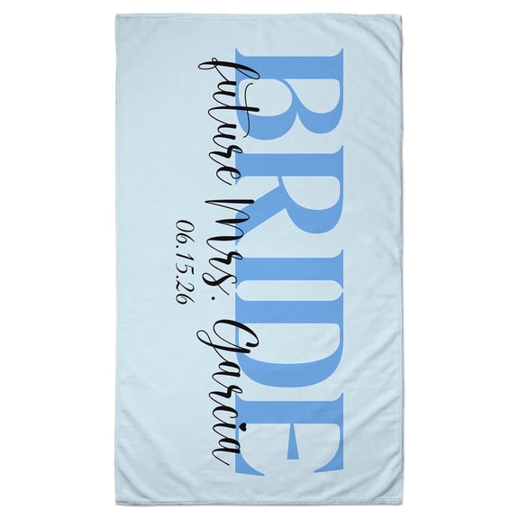 Customizaholic Personalized Bride Future Mrs Microfiber Beach Towel for Wedding Honeymoon Custom Name
