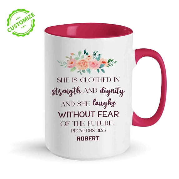 Customizaholic Personalized Coffee Mug, Bible Verse Coffee Mug, Religious Gifts, Christian Coffee Mugs, God Coffee Mug