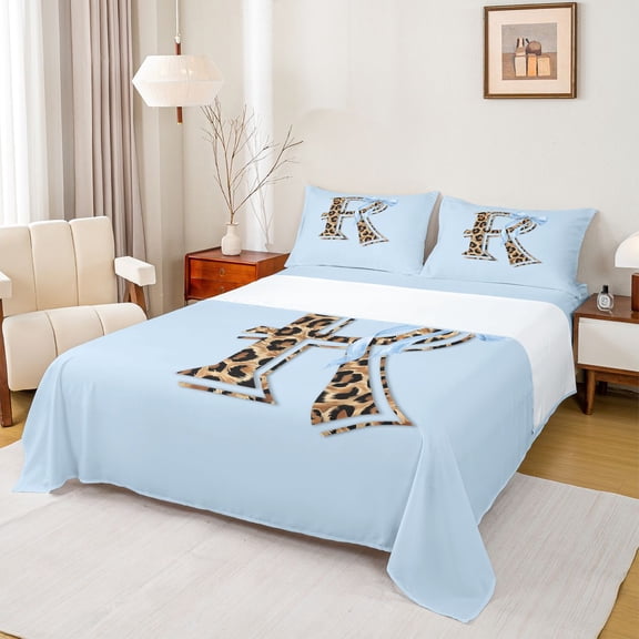 Erosebridal Pink Cheetah Print Queen Sheet Sets for Kids, Leopard Animal Bed Set, Black Reverisble, 4pcs
