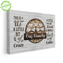 Customizaholic Personalized Family Canvas Wall Art, Custom Names Tree Sign, This is Us Quote Gift, Rustic Wood Decor for Home or Living Room