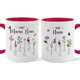 thumbnail image 1 of Customizaholic Personalized First Mom Now Grandma Mug - Birth Flower Garden Design, Custom Family Names Keepsake Gift, 1 of 6