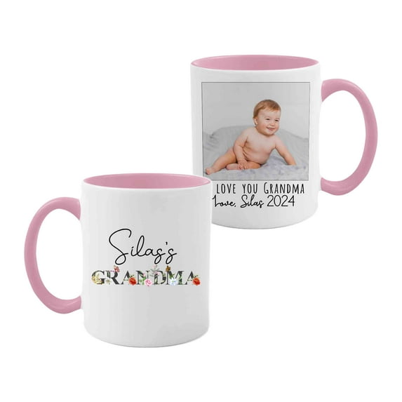 Customizaholic Personalized Gifts For Grandma, Custom Photo Mug, Grandma Coffee Mug, Grandma Mug, Flower Mug, Custom Coffee Mugs, Mothers Day Mug