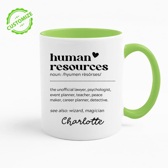 Customizaholic Personalized Human Resources Mug – Custom Name HR Definition Cup – Funny HR Gift for Office, Coworker, Manager, or Team Member