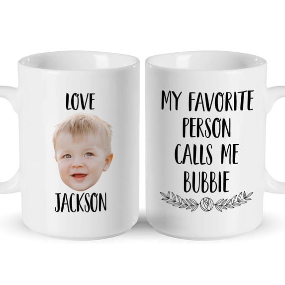 Customizaholic Personalized My Favorite Person Calls Me Bubbe Mug – Custom Photo & Name Grandma Gift Coffee Mug