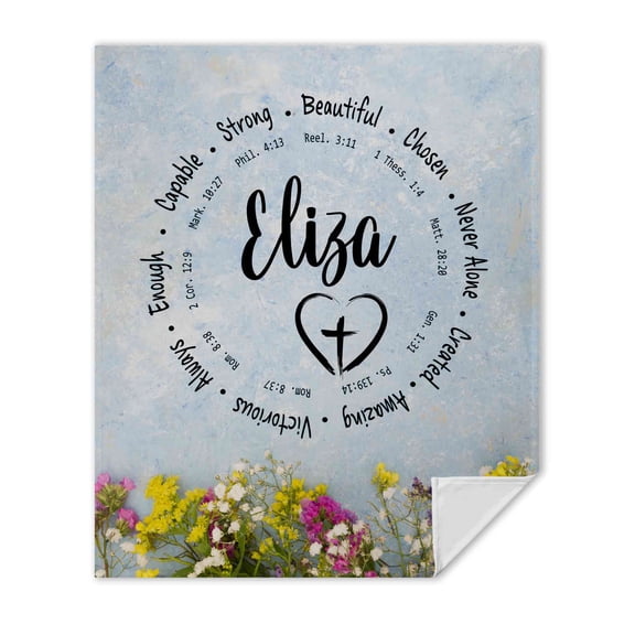 Customizaholic Personalized Name Blanket, Scripture Blanket, Bible Verse Blanket, Jesus Blanket, Healing Blanket, Prayer Blanket