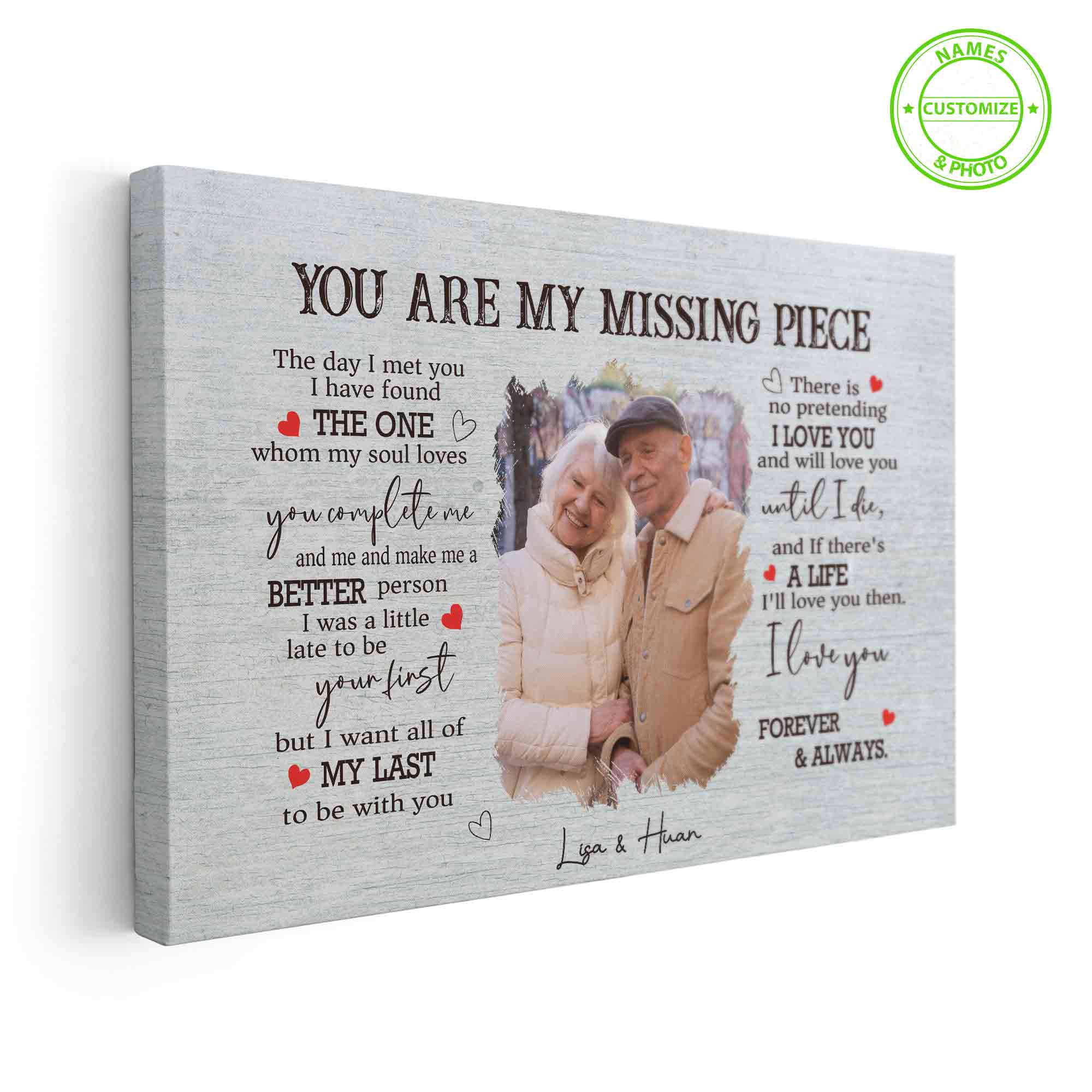 Customizaholic Personalized Name Canvas, Anniversary Poster, Couple ...