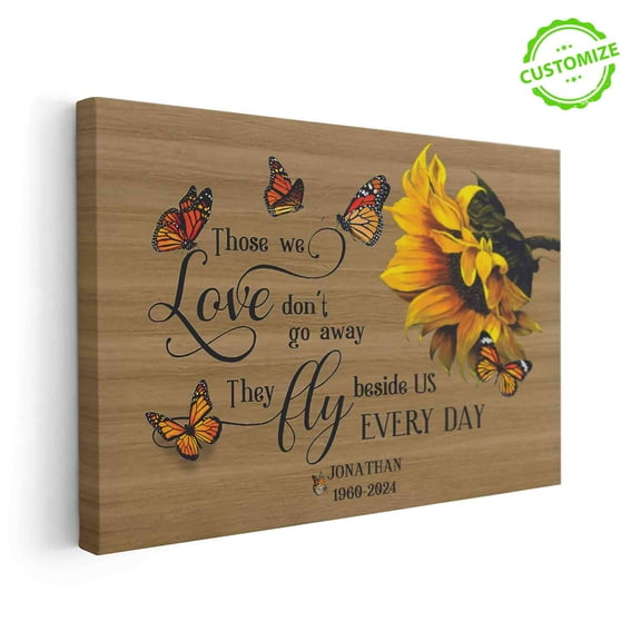 Customizaholic Personalized Name Canvas, Christian Wall Art, Custom Memorial Canvas, Memorial Canvas, Sunflower Decor For Bedroom, Christian Wall Decor, Religious Gifts, Sunflower Wall Decor