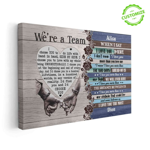 Customizaholic Personalized Name Canvas, Couple Canvas, Anniversary Gift For Couple, Couples Gifts