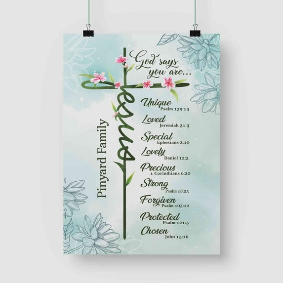 Customizaholic Personalized Name Canvas, God Says You Are Wall Art, God Says You Are, Bible Verse Canvas, Christian Wall Decor, Religious Gifts