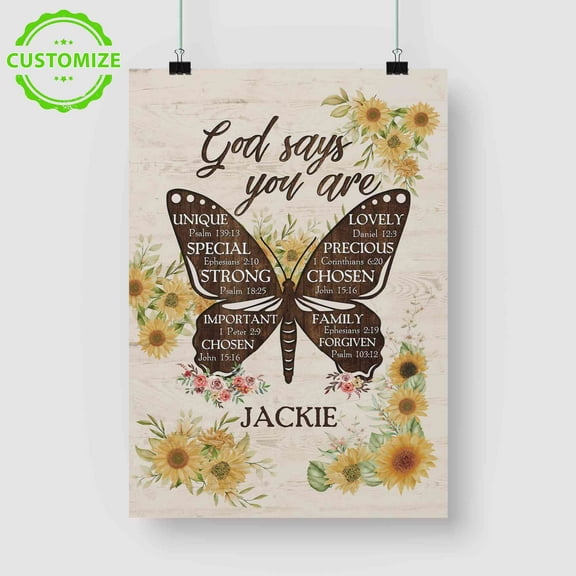 Customizaholic Personalized Name Canvas, God Says You Are Wall Art, God Says You Are, Bible Verse Canvas, Christian Wall Decor, Religious Gifts