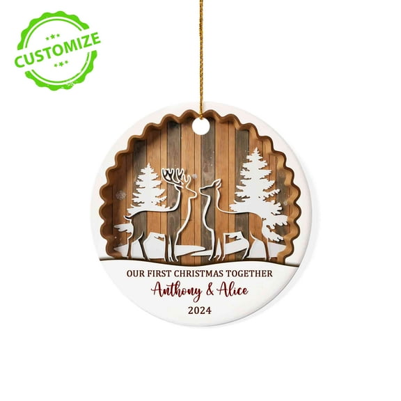 Customizaholic Personalized Ornaments With Names, Our First Christmas Ornament, First Christmas Together Ornament, Couples Christmas Ornament, Christmas Ornaments For Couples, Couples Gifts