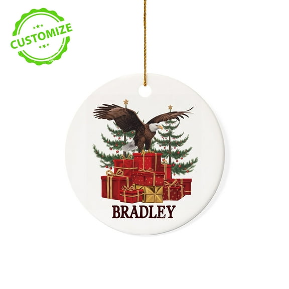 Customizaholic Personalized Ornaments With Names, Eagles Christmas Ornament, Eagle Ornaments For Christmas Tree, Custom Christmas Ornament, Custom Ornaments