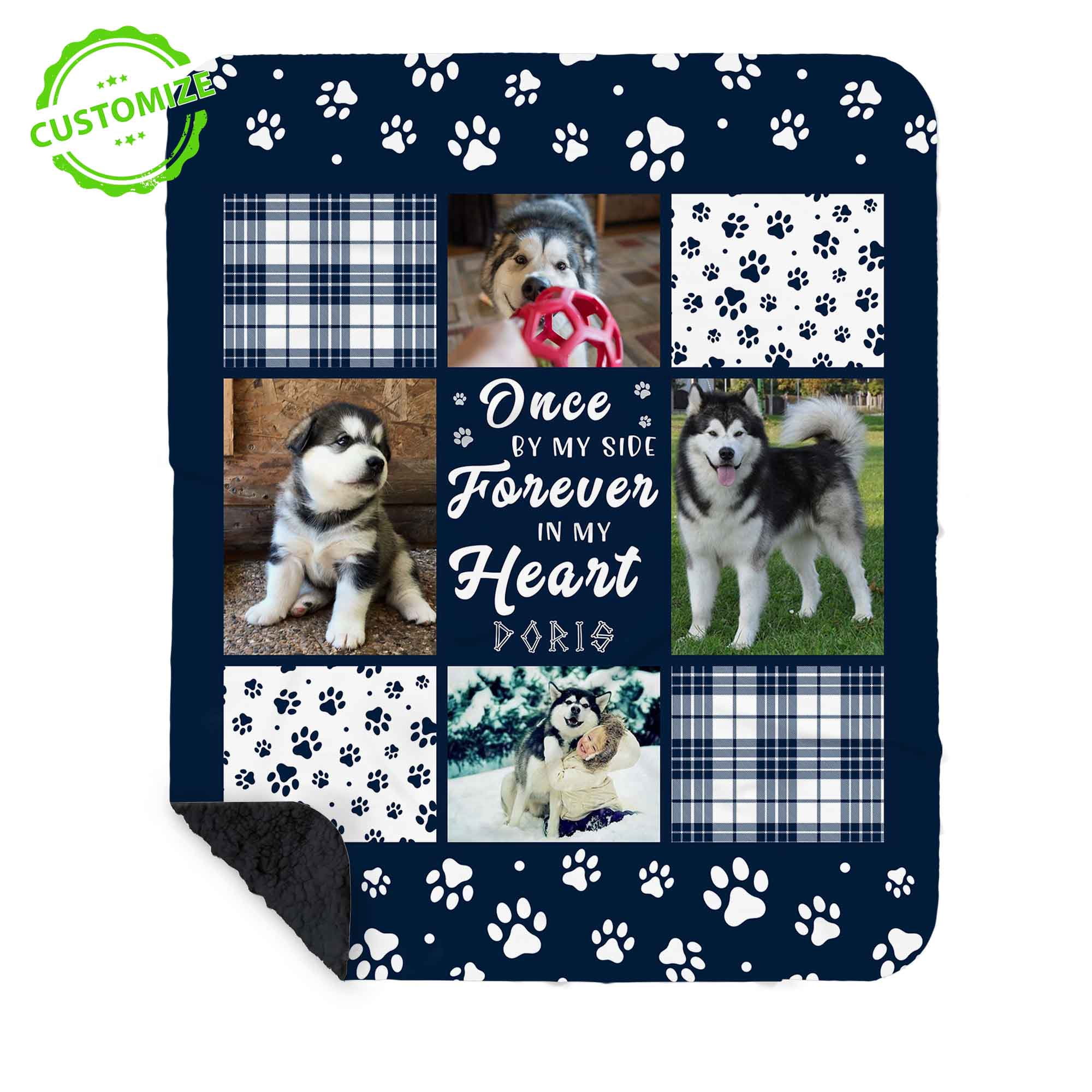 Customizaholic Personalized Pet Memorial Photo Blanket – Custom Name ...