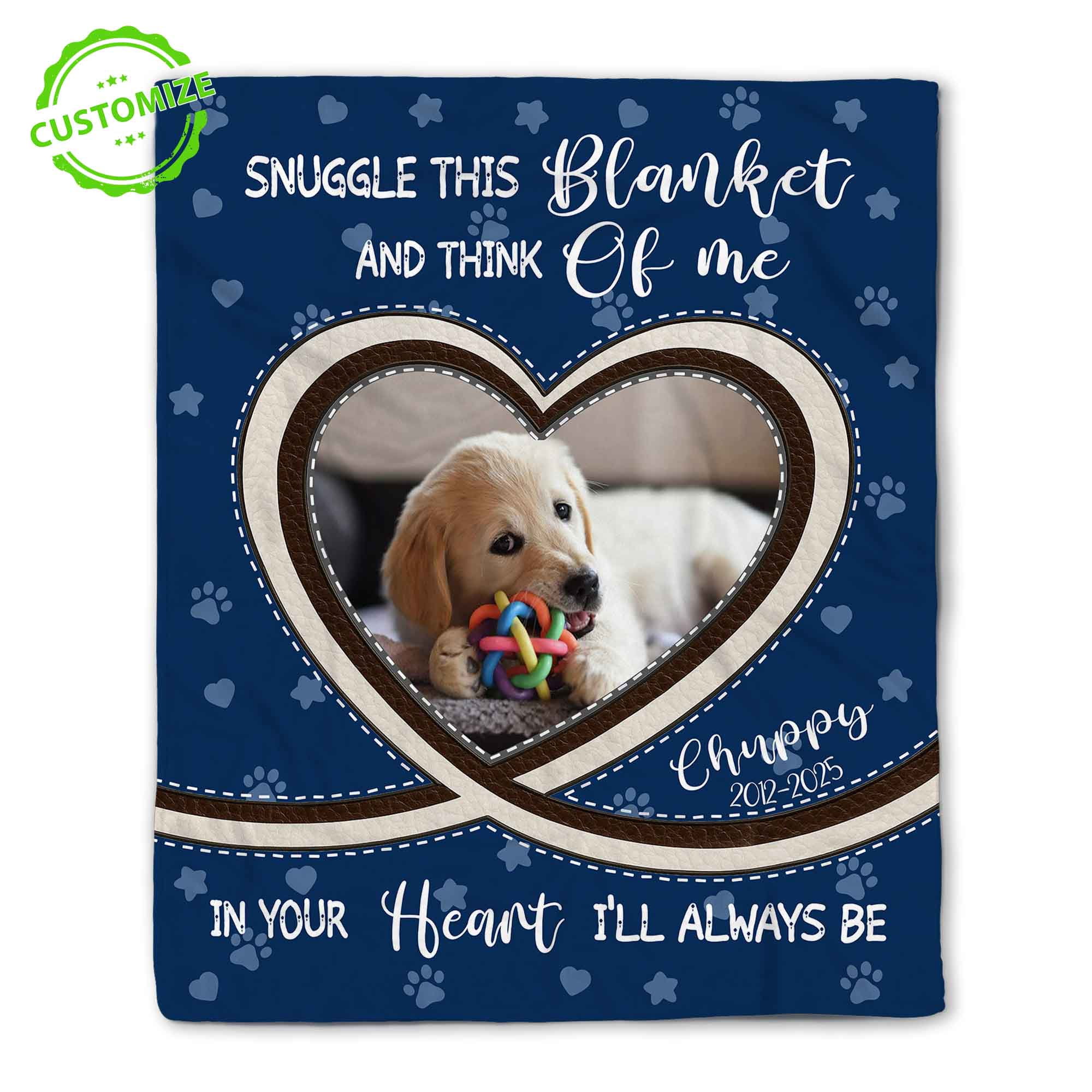 Customizaholic Personalized Pet Memorial Photo Blanket – Custom Name ...