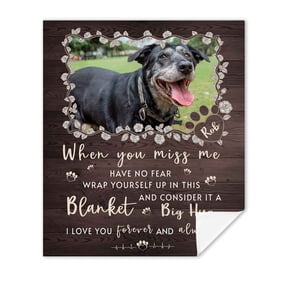 Customizaholic Personalized Pet Memorial Photo Soft Fleece Throw Blanket Remembrance Sympathy Gift Custom Name