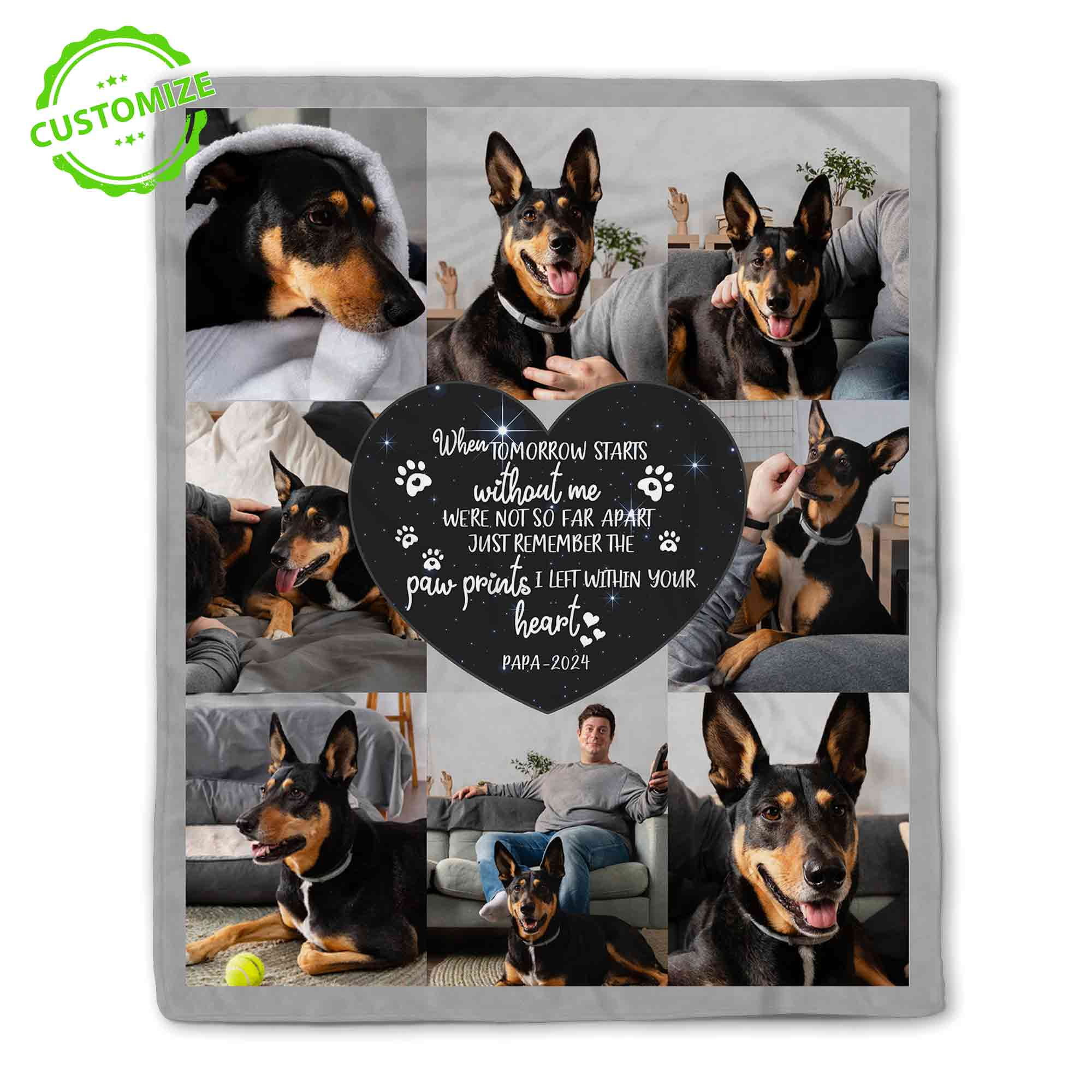Personalized Memorial Dog Quilt/Fleece Blanket - Gift Idea For Dog Lover - I'm Here main image 1
