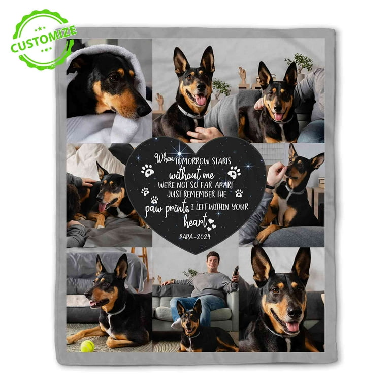 Customizaholic Personalized Photo Blanket, Pet Memorial Blanket