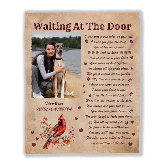 Customizaholic Personalized Photo Blanket, Pet Memorial Blanket, Dog Memorial Blanket, In Loving Memory Blanket, Dog Sympathy Gifts, Pet Loss Gifts