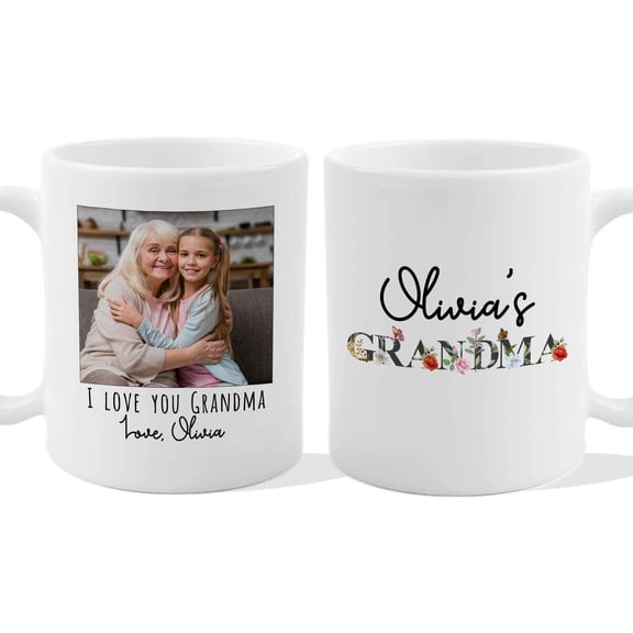 Customizaholic Personalized Photo & Name Grandma Mug – Thoughtful Family Keepsake Gift