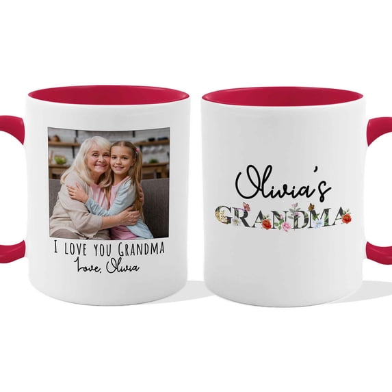 Customizaholic Personalized Photo & Name Grandma Mug – Thoughtful Family Keepsake Gift