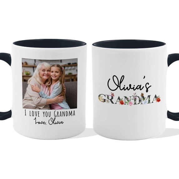 Customizaholic Personalized Photo & Name Grandma Mug – Thoughtful Family Keepsake Gift