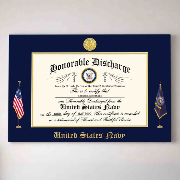 Customizaholic Personalized US Army Honorable Discharge Canvas Wall Art Decor Veterans Memorial Custom Name