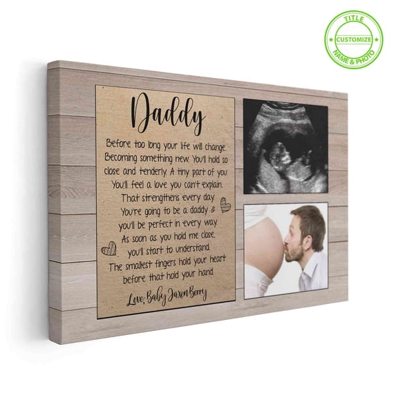 Customizaholic Photos Print Canvas Custom, Ultrasound Picture Frame, Expecting Parents To Be Unique Gifts, Parents To Be Gifts, Personalized Gifts For Dad