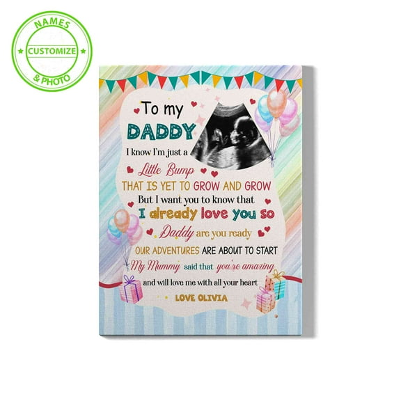 Customizaholic Photos Print Canvas Custom, Ultrasound Picture Frame, Expecting Parents To Be Unique Gifts, Parents To Be Gifts, Personalized Gifts For Dad