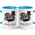 thumbnail image 1 of Customizaholic Till Death Do Us Part Personalized Skull Wedding Mug – Custom Couple Names & Date Gothic Anniversary Coffee Mug Gift, 1 of 5
